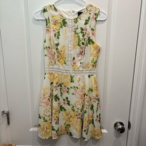 Disney Yellow and Green Sleeveless Floral Sundress